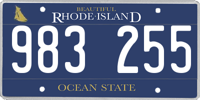 RI license plate 983255