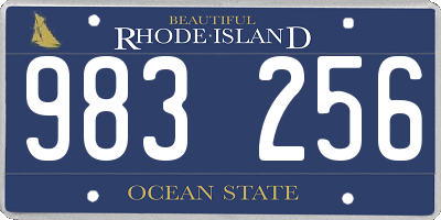 RI license plate 983256