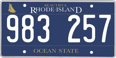 RI license plate 983257