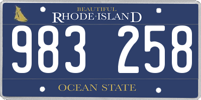 RI license plate 983258