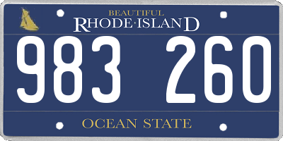RI license plate 983260