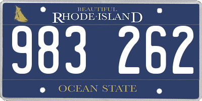 RI license plate 983262