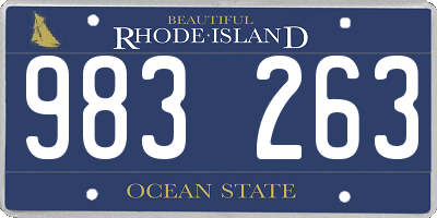 RI license plate 983263