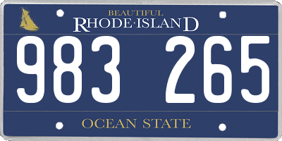 RI license plate 983265
