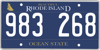RI license plate 983268
