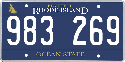 RI license plate 983269