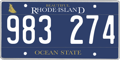 RI license plate 983274