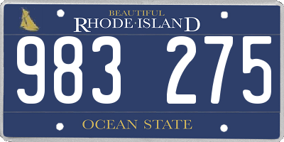 RI license plate 983275