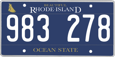 RI license plate 983278