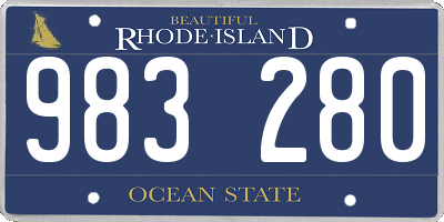 RI license plate 983280
