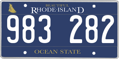 RI license plate 983282