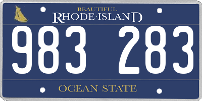 RI license plate 983283