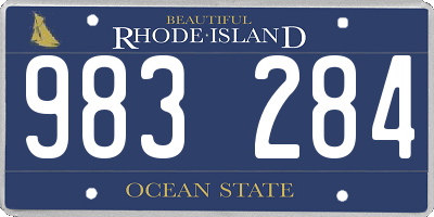 RI license plate 983284