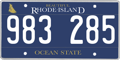 RI license plate 983285
