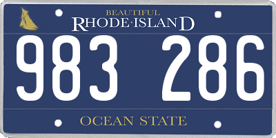 RI license plate 983286