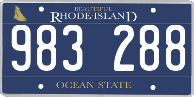 RI license plate 983288