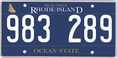 RI license plate 983289