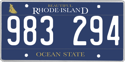 RI license plate 983294