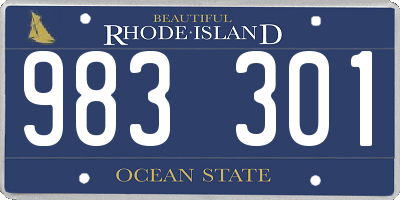 RI license plate 983301