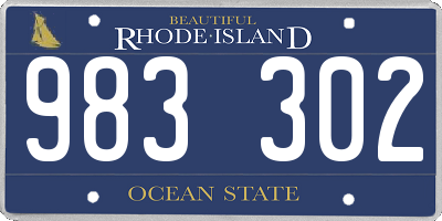 RI license plate 983302