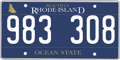 RI license plate 983308