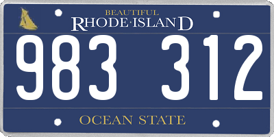 RI license plate 983312