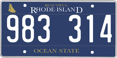 RI license plate 983314