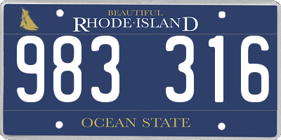 RI license plate 983316