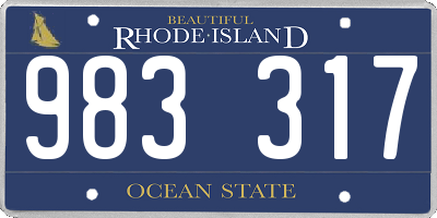 RI license plate 983317