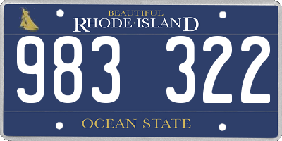 RI license plate 983322