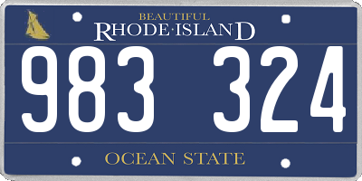 RI license plate 983324