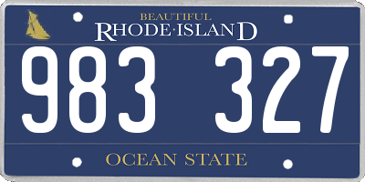 RI license plate 983327