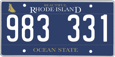 RI license plate 983331