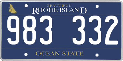 RI license plate 983332