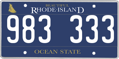 RI license plate 983333