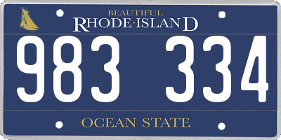 RI license plate 983334