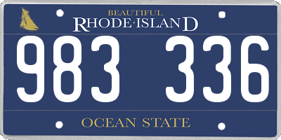 RI license plate 983336