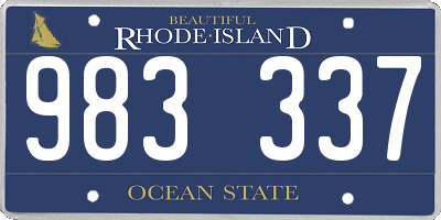 RI license plate 983337