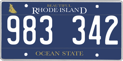 RI license plate 983342