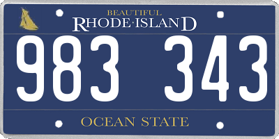 RI license plate 983343