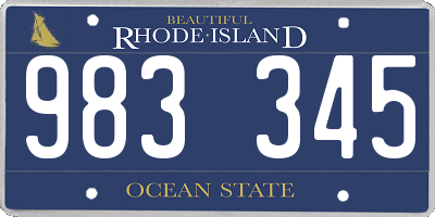 RI license plate 983345