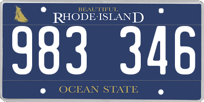 RI license plate 983346
