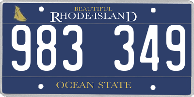 RI license plate 983349