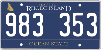 RI license plate 983353