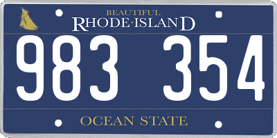 RI license plate 983354