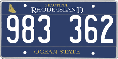 RI license plate 983362