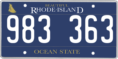 RI license plate 983363