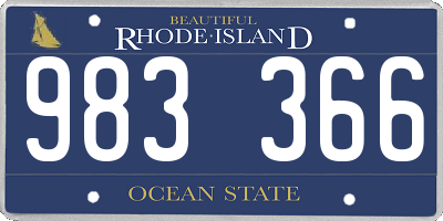 RI license plate 983366