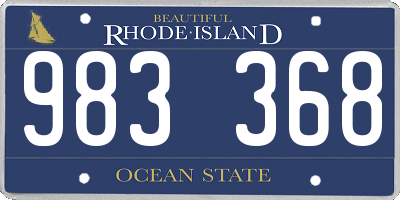 RI license plate 983368