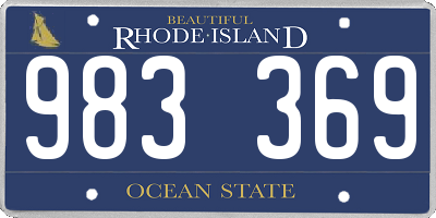 RI license plate 983369